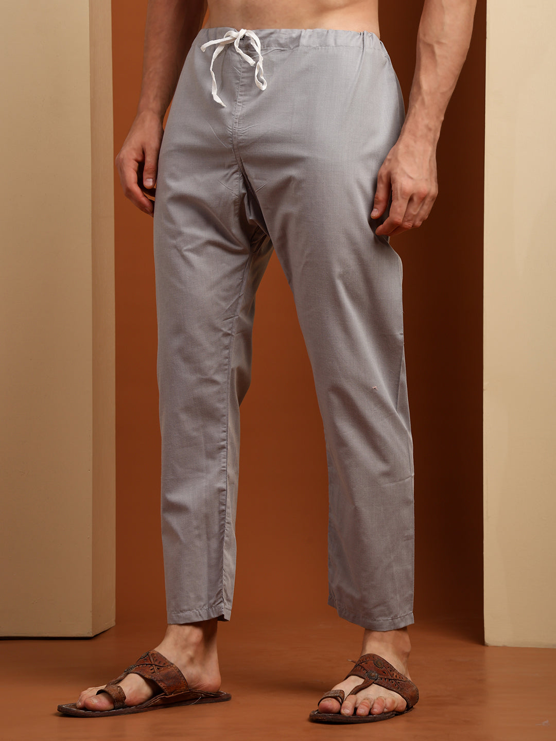 Moon Grey Men’s Terry Cotton Blend Kurta Pajama Set – Traditional Ethnic Wear