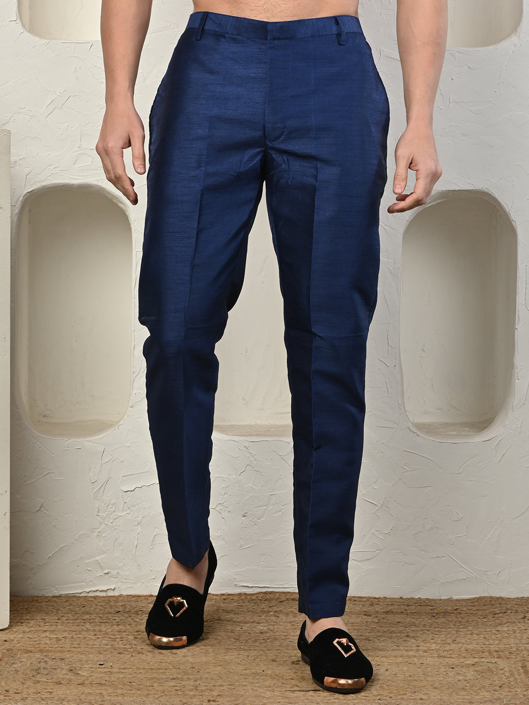 Navy Blue Dupion Silk Kurta Pajama – Effortless Elegance