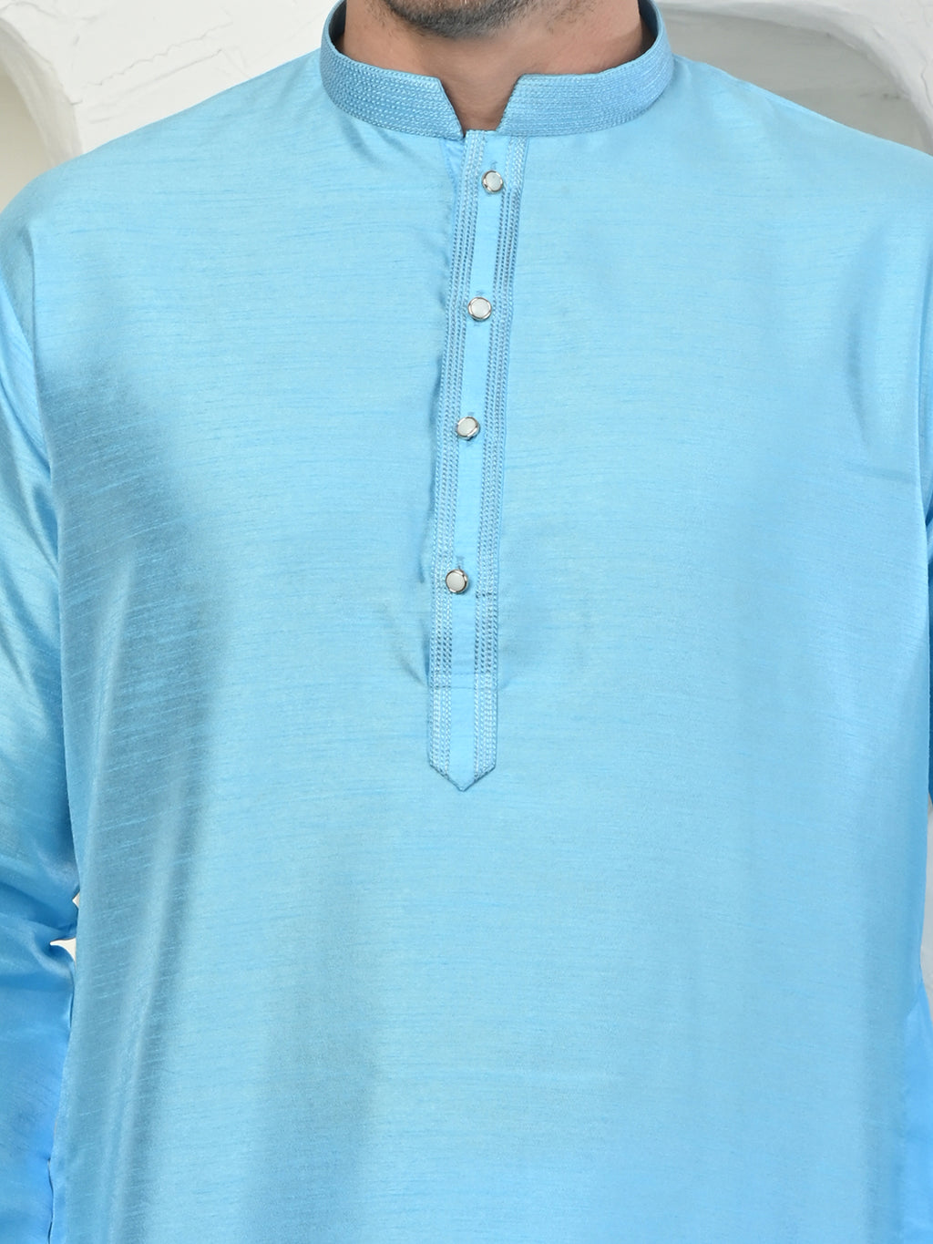 Sky Blue Dupion Silk Kurta Pajama – Effortless Elegance