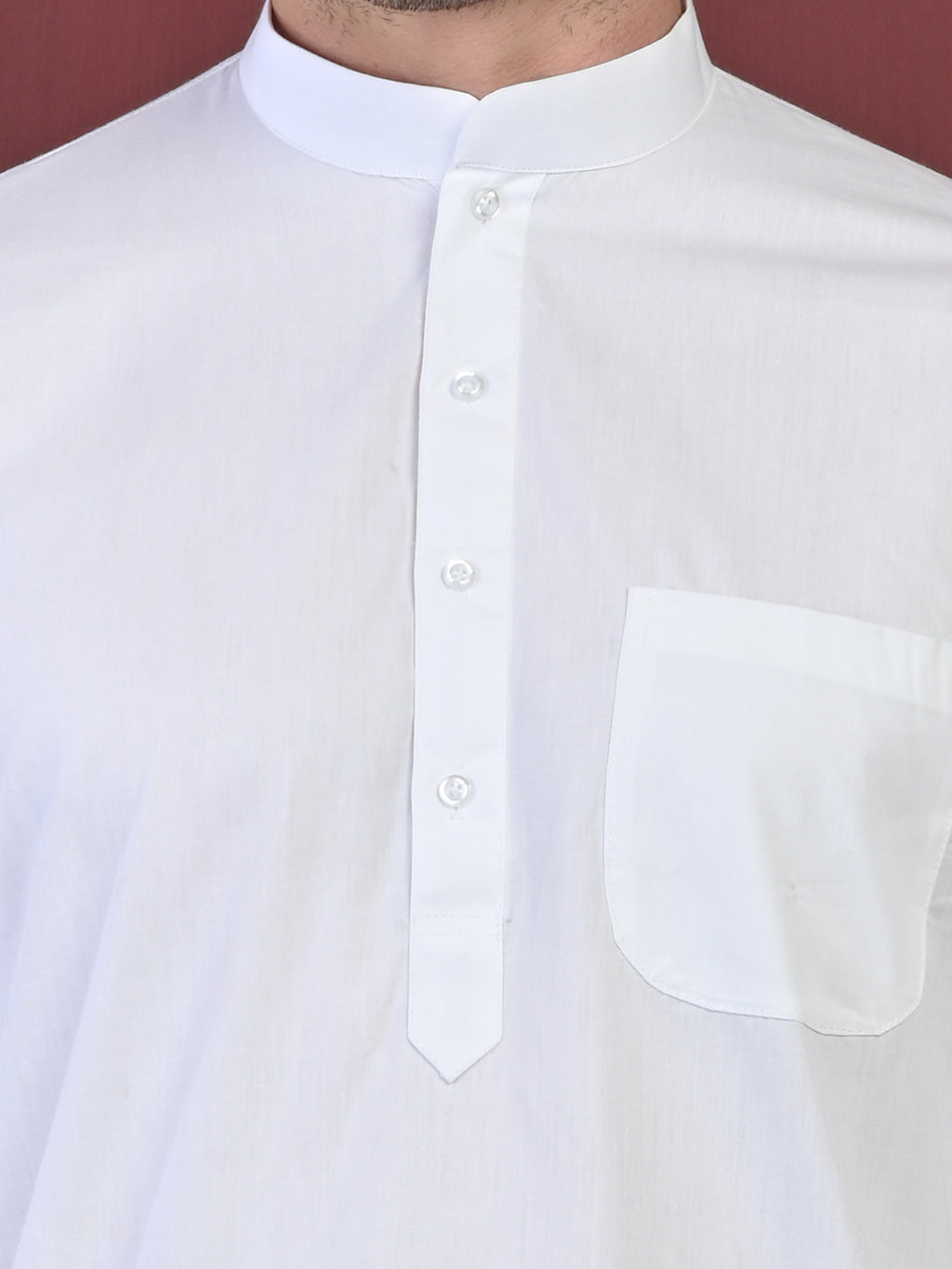 White Men's Plain Kurta Pajama Set –100% Cotton Traditional Ethnic Wear