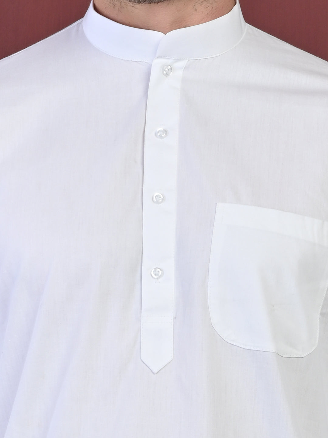 White Men's Plain Kurta Pajama Set –100% Cotton Traditional Ethnic Wear