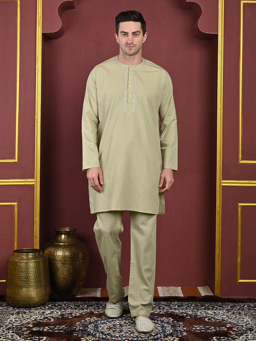 Pista Men’s Terry Cotton Blend Kurta Pajama Set – Traditional Ethnic Wear