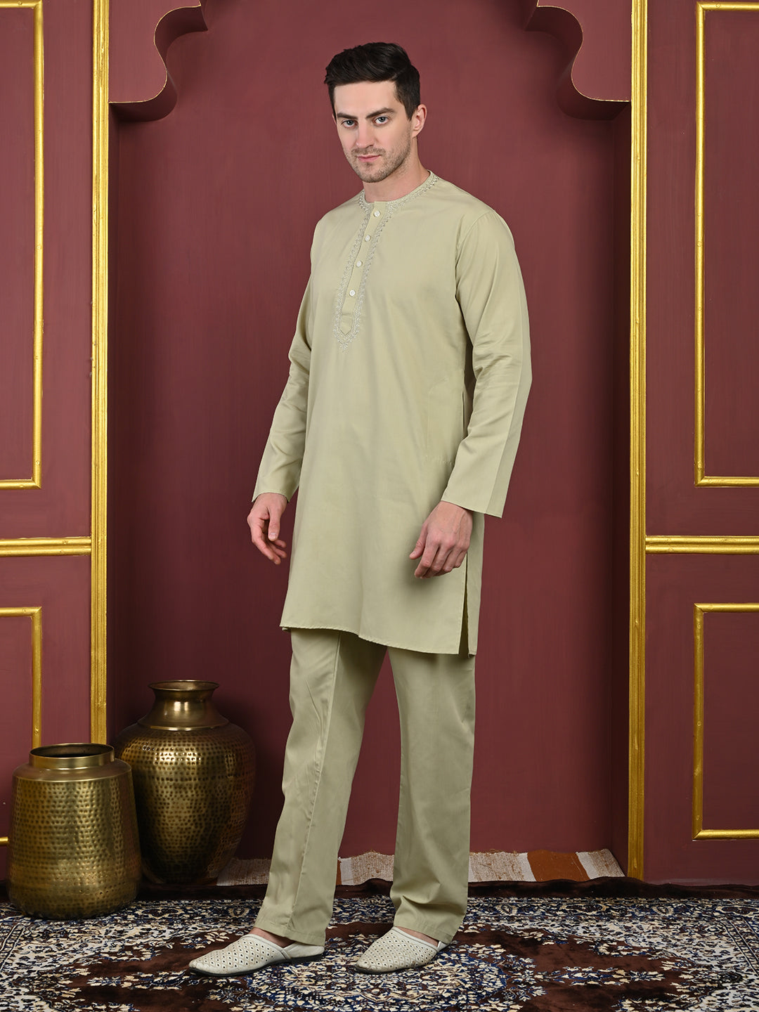Pista Men’s Terry Cotton Blend Kurta Pajama Set – Traditional Ethnic Wear