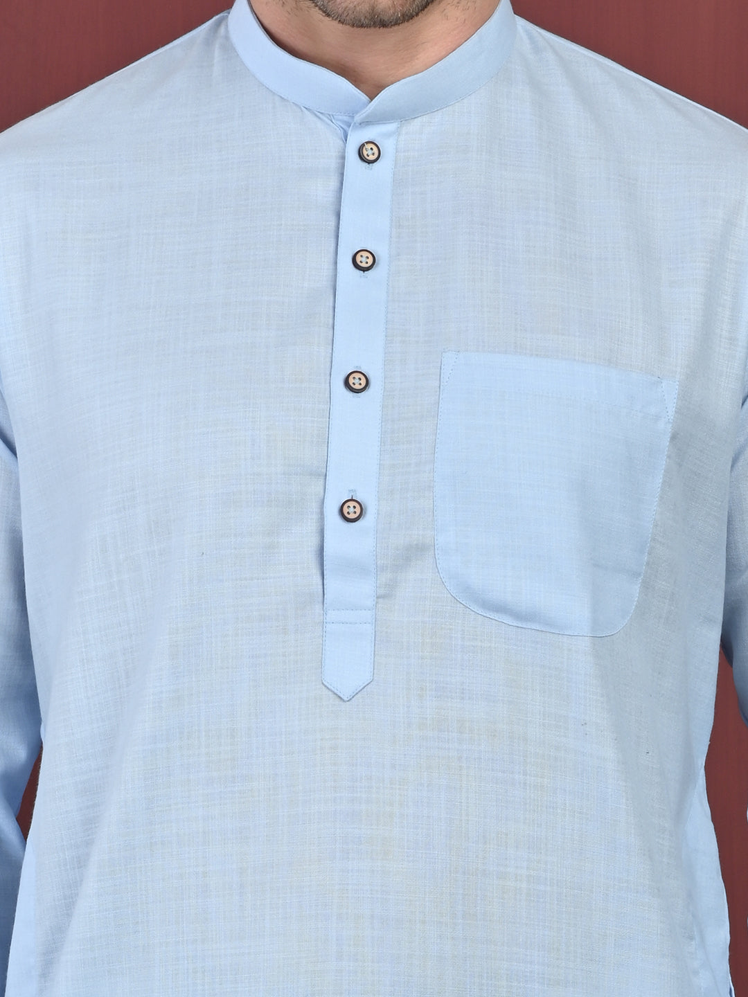 Light Blue Men's Plain Kurta Pajama Set – Ruby Cotton Traditional Ethnic Wear