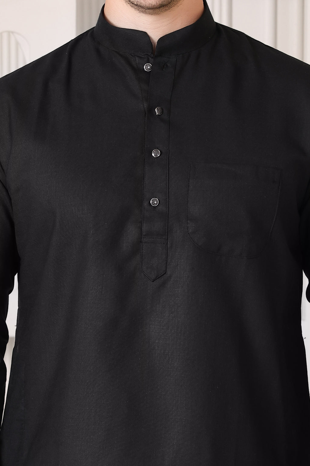 Black Men's Plain Kurta Pajama Set – Ruby Cotton Traditional Ethnic Wear