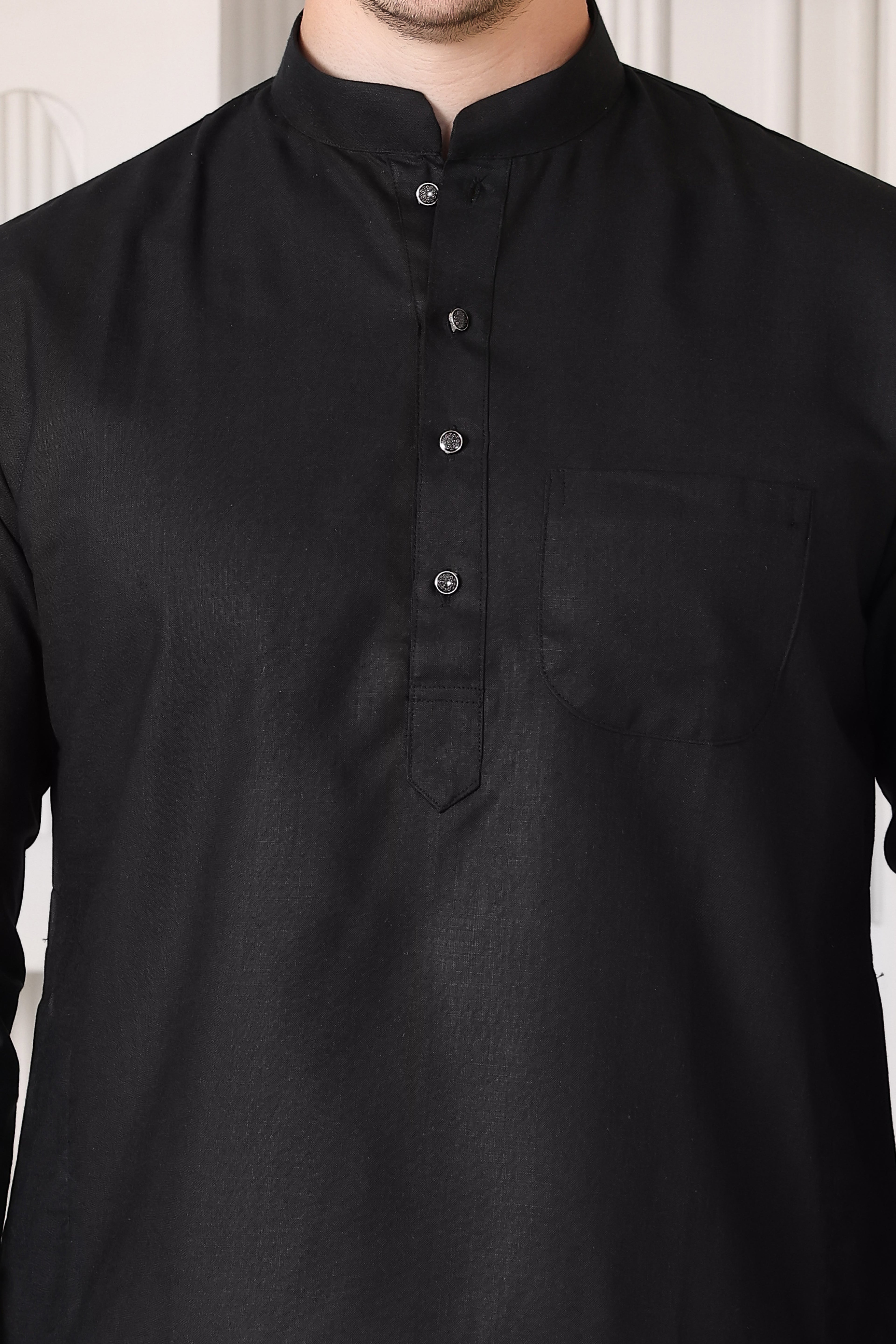 Black Men's Plain Kurta Pajama Set – Ruby Cotton Traditional Ethnic Wear